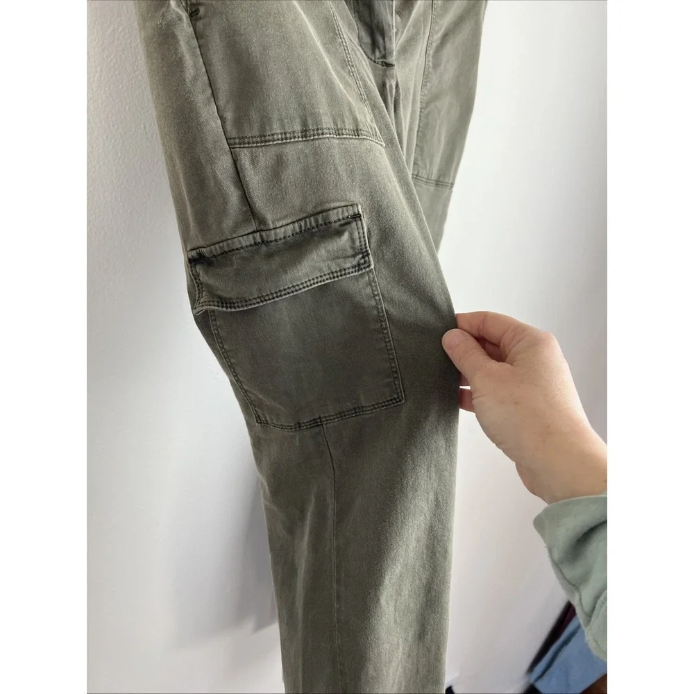 J. Jill Stretch Cargo Pants‎ Ankle Length Olive Green Gorpcore Women's Size 4